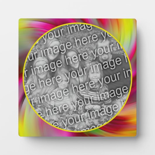 Abstrakte farbige Wirbel fügen Ihr eigenes Foto hi Fotoplatte (Vorderseite)