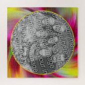 Abstrakte farbige Wirbel Rahmen hinzufügen Ihr Fot Puzzle (Horizontal)