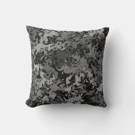 Abstrakte Farbige Wirbel / Schwarz und Weiß / Kissen