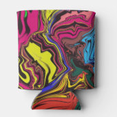 Abstrakte Farbigkeit, wirbelig / gespült / Dosenkühler (Rückseite)