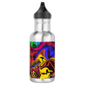 Abstrakte Farbigkeit, wirbelig / gespült / Edelstahlflasche (Rechts)