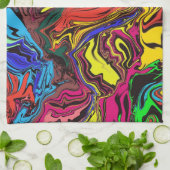 Abstrakte Farbigkeit, wirbelig / gespült / Geschirrtuch (Gefaltet)