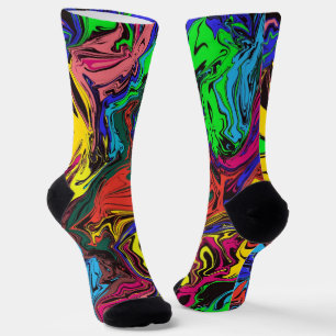 Abstrakte Farbigkeit, wirbelig / gespült / Socken