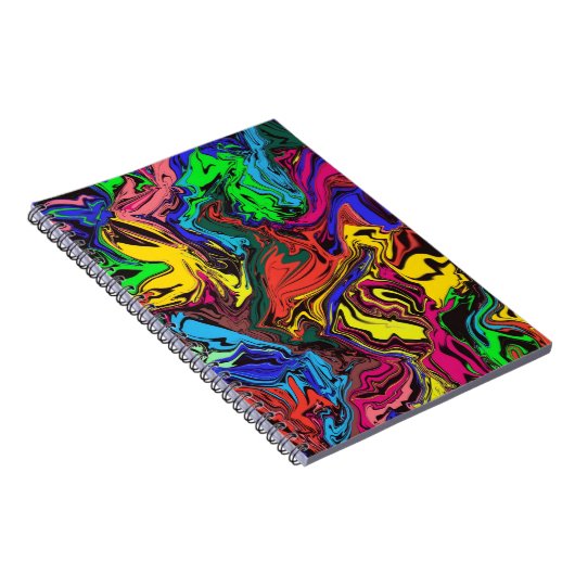 Abstrakte Farbigkeit, wirbelig / gespült / spiralf Notizblock (Rechte Seite)