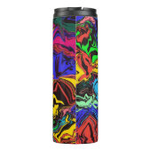 Abstrakte Farbigkeit, wirbelig / gespült / Thermosbecher (Rückseite)