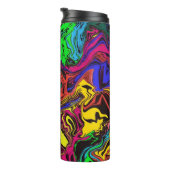 Abstrakte Farbigkeit, wirbelig / gespült / Thermosbecher (Nach rechts gedreht)