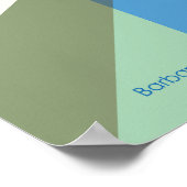 Abstrakte Farbkombination Blau und Grün Poster (Ecke)