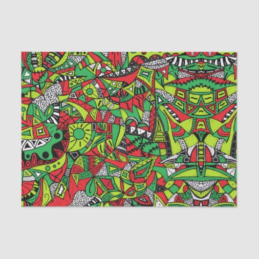 Abstrakte Farbkomposition des psychedelischen Stam Seidenpapier (Vorderseite)