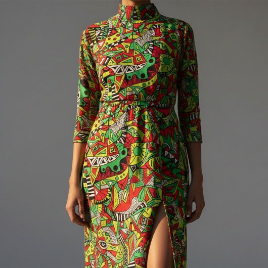 Abstrakte Farbkomposition des psychedelischen Stam Stoff