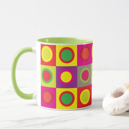 Abstrakte Farbkreise Tasse (Mit Donut)