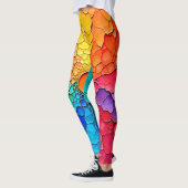 Abstrakte Farbkreisel-Wirbel-Kunst Leggings (Links)