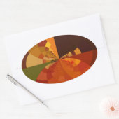 Abstrakte Farbkunst - Design Ovaler Aufkleber (Umschlag)