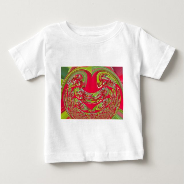 Abstrakte Farbkunst in Rot und Grün Baby T-shirt (Vorderseite)
