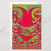Abstrakte Farbkunst in Rot und Grün Briefpapier (Vorne/Hinten)