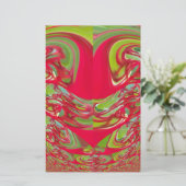 Abstrakte Farbkunst in Rot und Grün Briefpapier (Stehend Vorderseite)