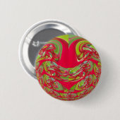 Abstrakte Farbkunst in Rot und Grün Button (Vorne & Hinten)