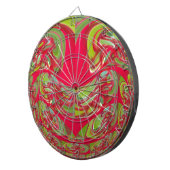 Abstrakte Farbkunst in Rot und Grün Dartscheibe (Vorderseite rechts)