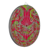 Abstrakte Farbkunst in Rot und Grün Dartscheibe (Vorderseite Links)