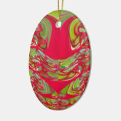 Abstrakte Farbkunst in Rot und Grün Keramikornament (Links)