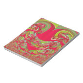 Abstrakte Farbkunst in Rot und Grün Notizblock (Rotiert)