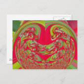 Abstrakte Farbkunst in Rot und Grün Postkarte (Vorne/Hinten)