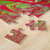 Abstrakte Farbkunst in Rot und Grün Puzzle (Seite)