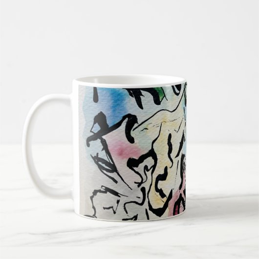 Abstrakte Farbkunst Kaffeetasse (Links)