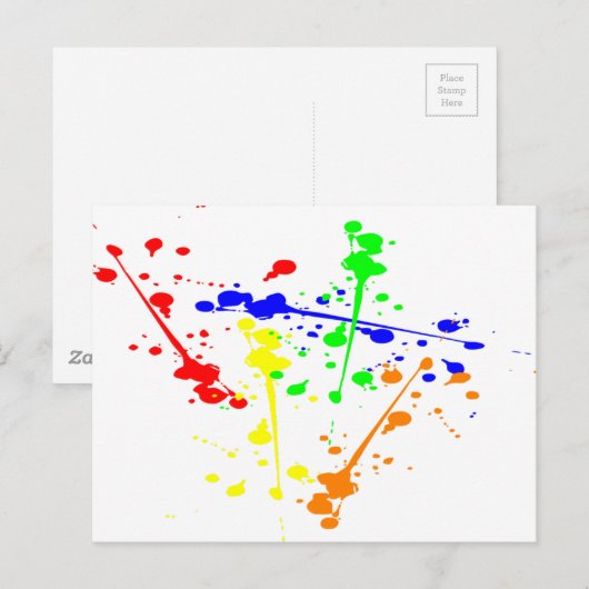 Abstrakte Farbkunst Paint splash Postkarte (Vorne/Hinten)