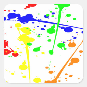 Abstrakte Farbkunst Paint splash Quadratischer Aufkleber
