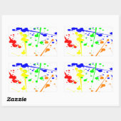 Abstrakte Farbkunst Paint splash Rechteckiger Aufkleber (Blatt)