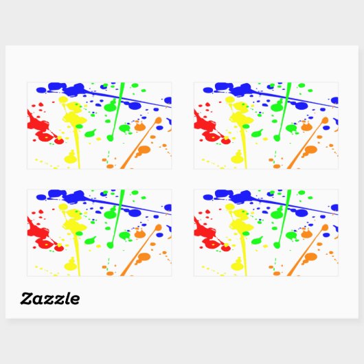 Abstrakte Farbkunst Paint splash Rechteckiger Aufkleber (Blatt)