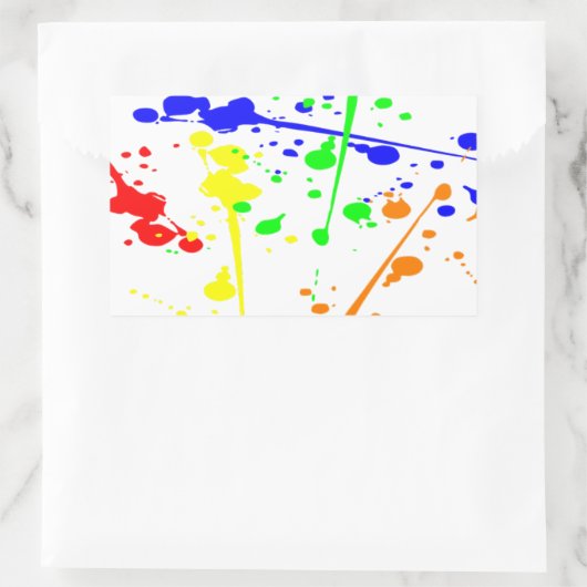 Abstrakte Farbkunst Paint splash Rechteckiger Aufkleber (Tasche)