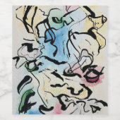 Abstrakte Farbkunst Weinetikett (Einzelnes Label)