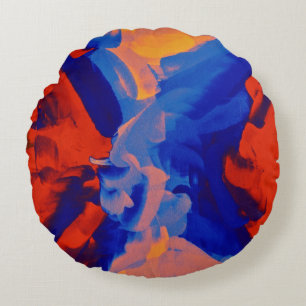 Abstrakte Farblackierung #112 Rundes Kissen