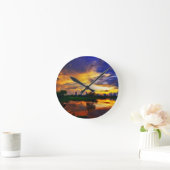 Abstrakte Farblackierung| Saigon Sunset Runde Wanduhr (Zuhause)