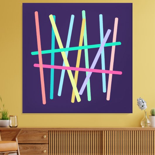 Abstrakte Farblinien Minimalistisch Leinwanddruck (Insitu (Wohnzimmer))