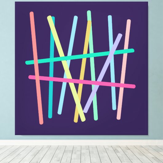 Abstrakte Farblinien Minimalistisch Leinwanddruck (Insitu (Holzboden))