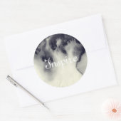 Abstrakte Farbmalerei auf Grunge Papier Textur. Runder Aufkleber (Umschlag)