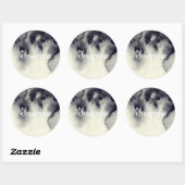 Abstrakte Farbmalerei auf Grunge Papier Textur. Runder Aufkleber (Blatt)