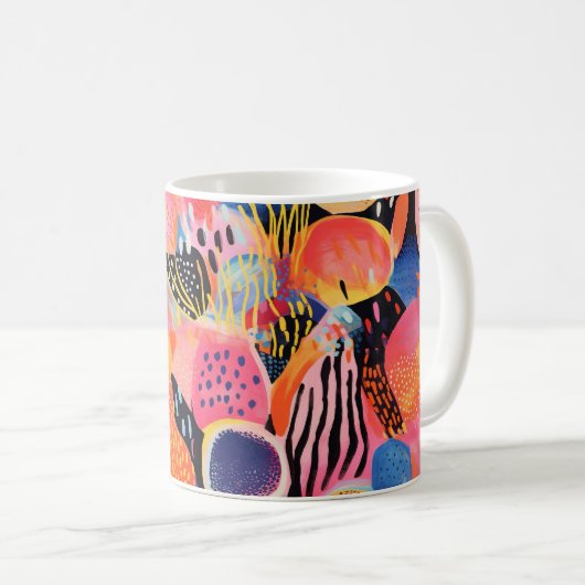 Abstrakte Farbmuster Kaffeetasse (VorderseiteRechts)