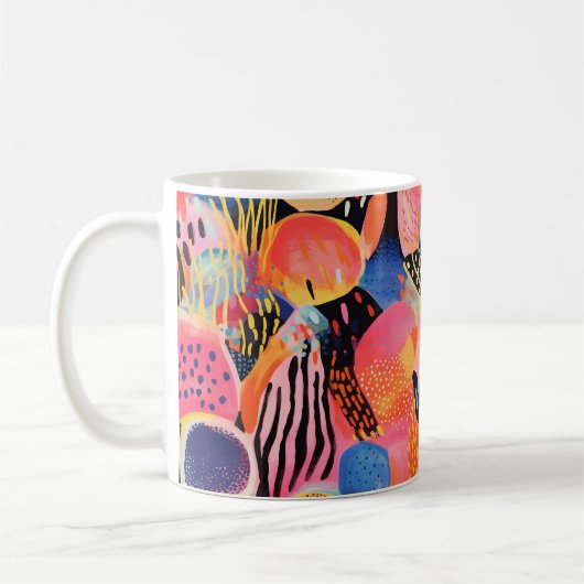 Abstrakte Farbmuster Kaffeetasse (Links)
