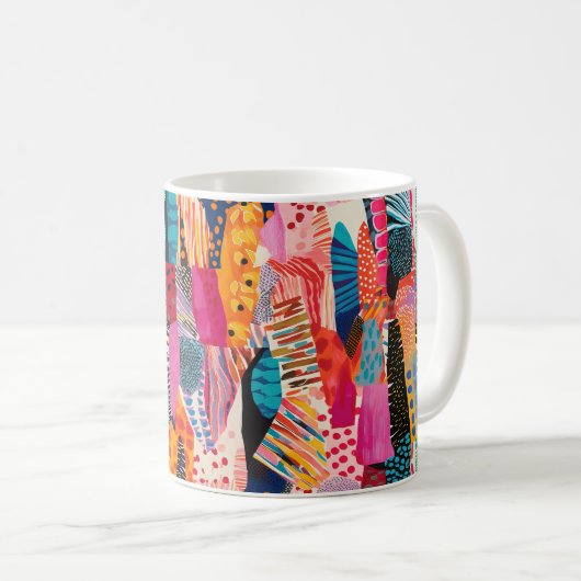 Abstrakte Farbmuster Kaffeetasse (VorderseiteRechts)