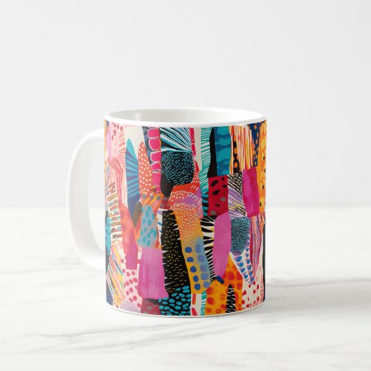 Abstrakte Farbmuster Kaffeetasse (Vorderseite Links)
