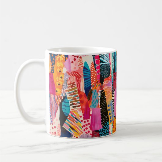 Abstrakte Farbmuster Kaffeetasse (Links)