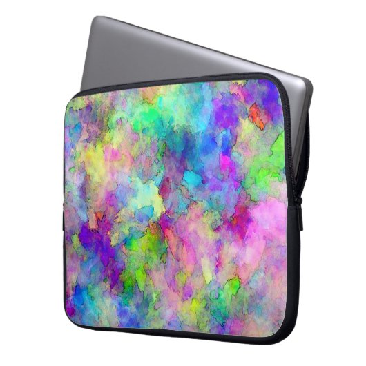 Abstrakte Farbmuster Laptopschutzhülle (Vorderseite Links)
