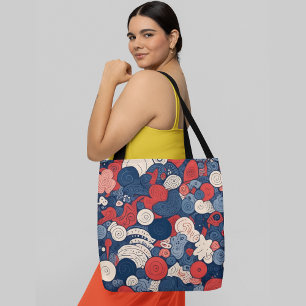 Abstrakte Farbmuster mit wirbelnden Formen Tasche
