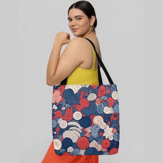 Abstrakte Farbmuster mit wirbelnden Formen Tasche