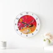 Abstrakte Farbpalette Große Wanduhr (Zuhause)