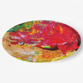 Abstrakte Farbpalette Pappteller (Schrägansicht)