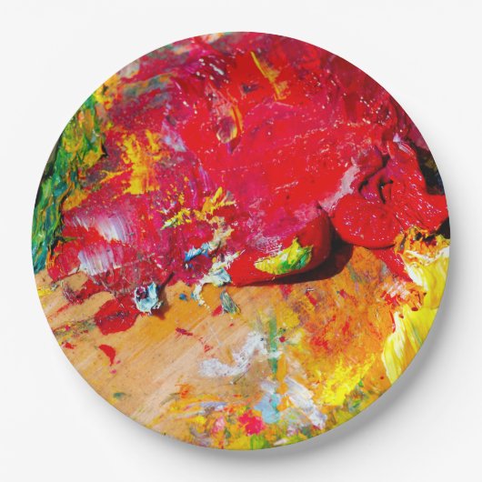 Abstrakte Farbpalette Pappteller (Vorderseite)